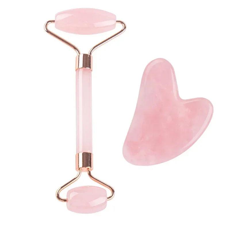 Jade Roller & Gua Sha Set - Pink